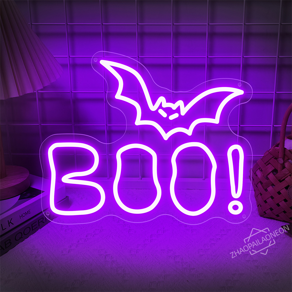 Home Decor Lighting Tricks - BOO LED Neon Sign Halloween Light