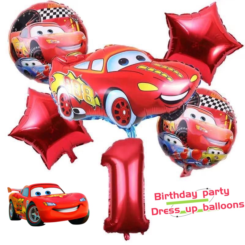 Lighting Mcqueen Birthday Decor - Lightning McQueen Cartoon Cute Mercury Balloon