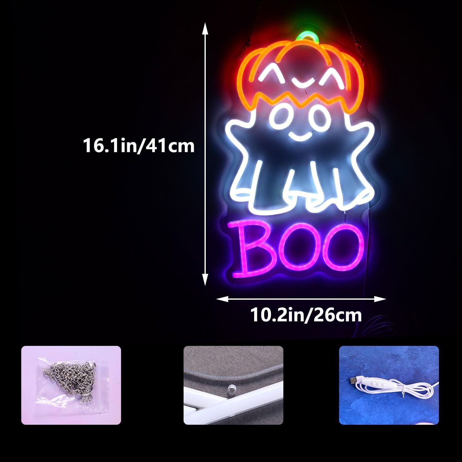 Cute Ghost Pumpkin Hat BOO LED - Home Decor Lighting Tricks reseña y precio