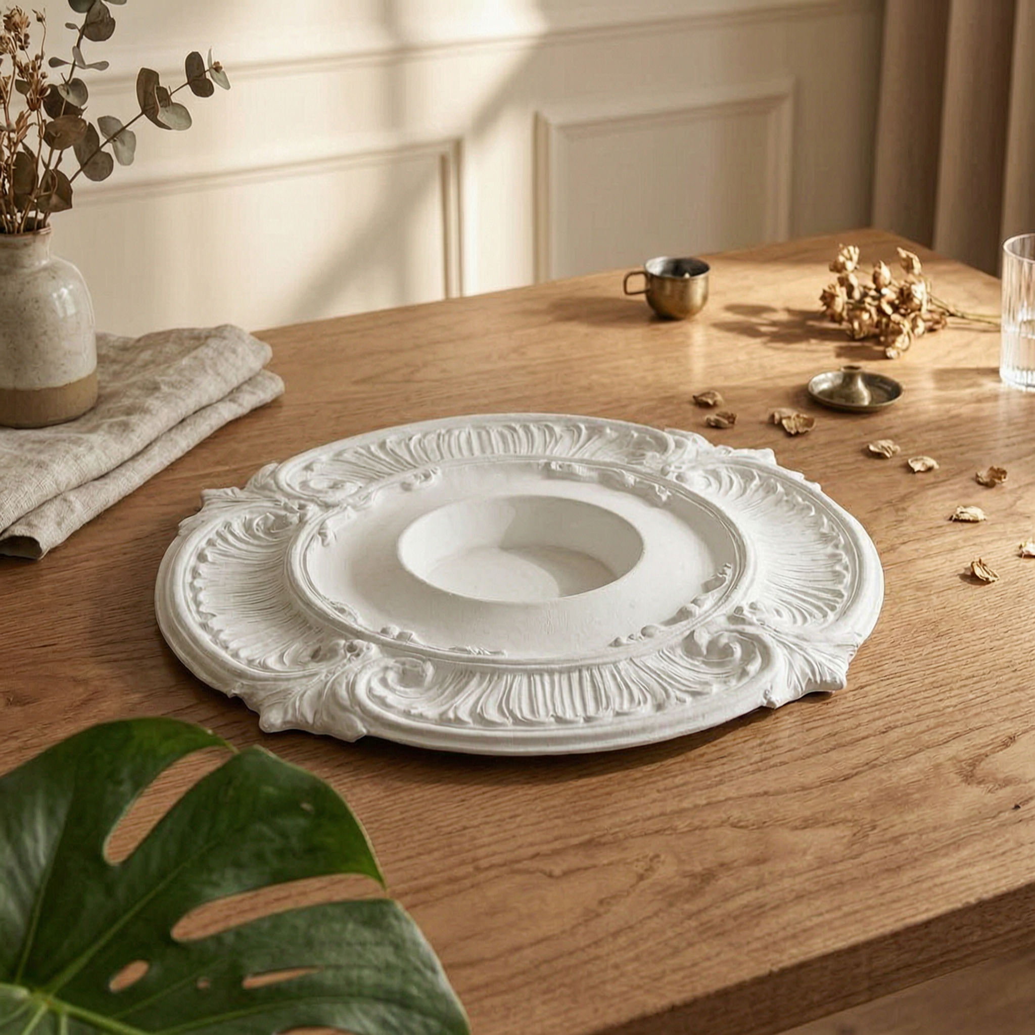 Round PU Ceiling Medallion Scr - Lighting Decor reseña y precio