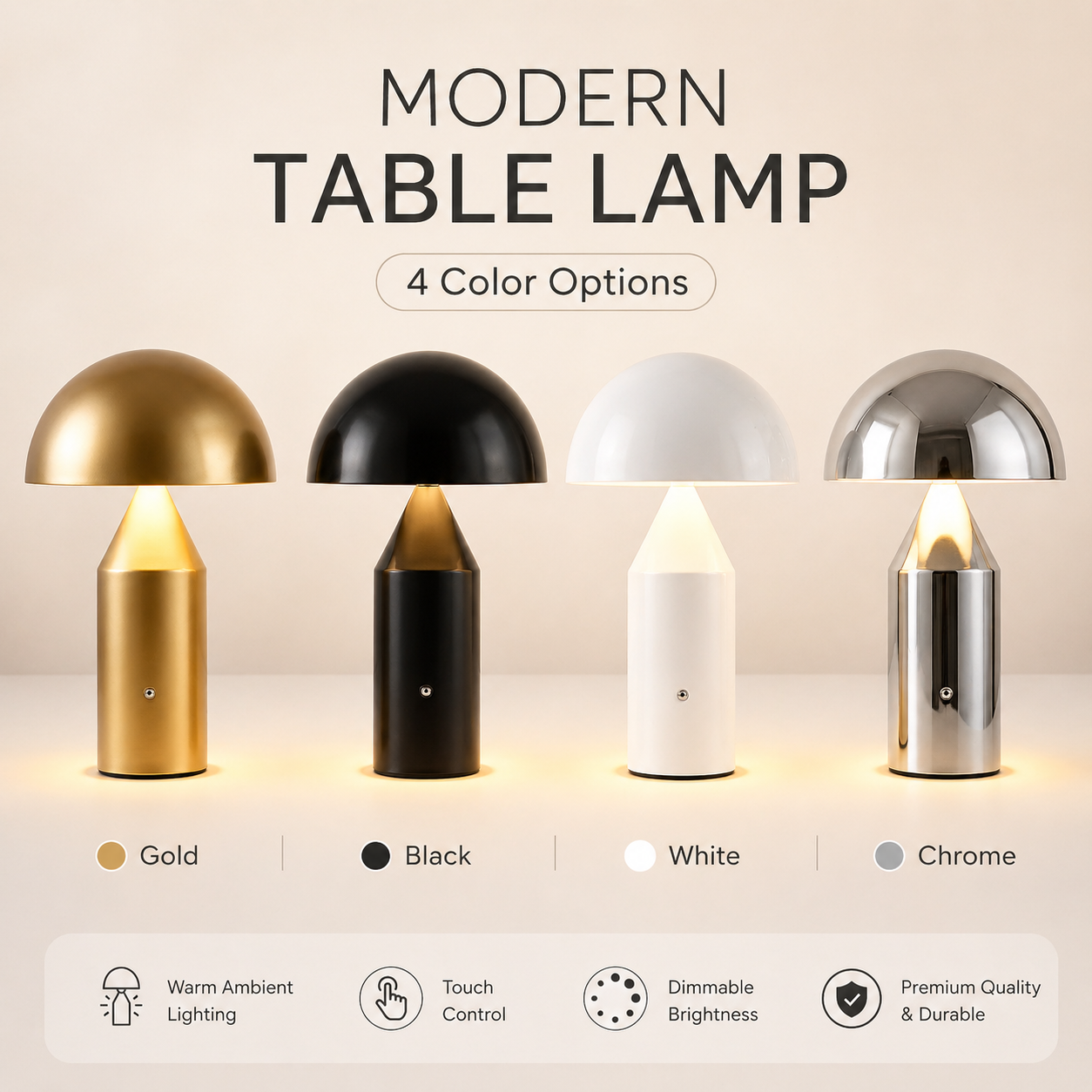 Metal Mushroom Table Lamp Mode - Mushroom Table Lamp reseña y precio