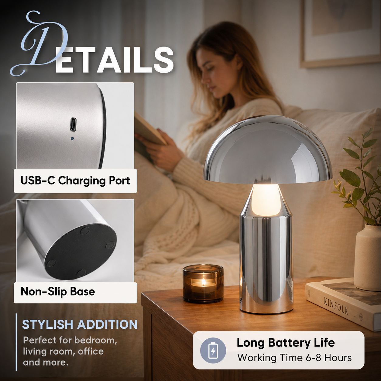 Metal Mushroom Table Lamp Mode - Mushroom Table Lamp reseña y precio