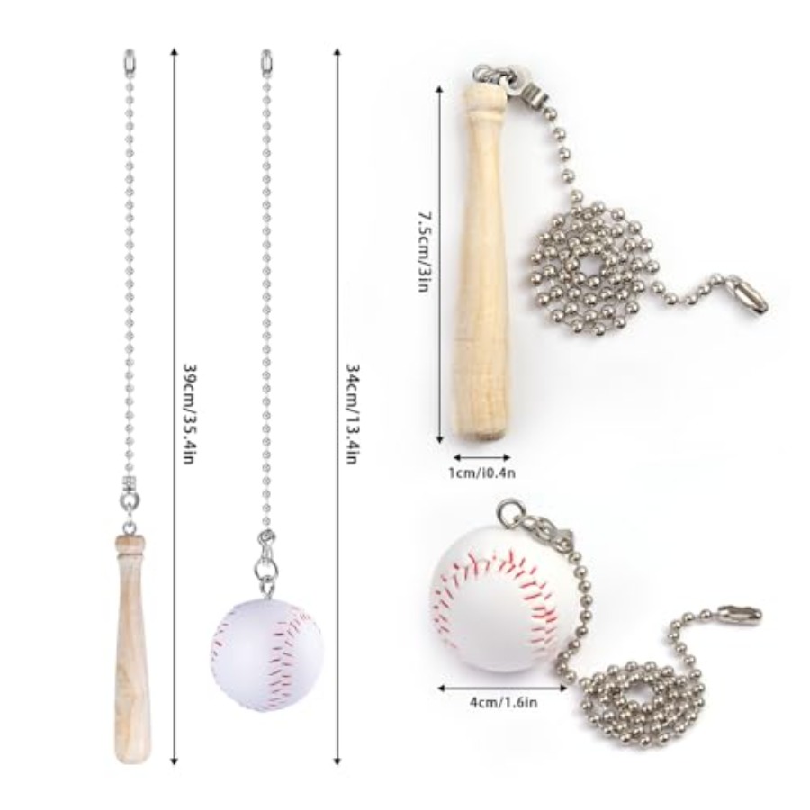 2Pcs Baseball Ceiling Fan Pull - Decor Lighting Ceiling Fans reseña y precio