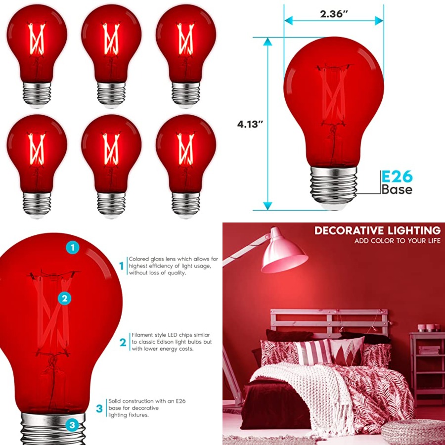 A19 Edison LED Light Bulbs, 4. - Lighting Decoration Outdoor reseña y precio
