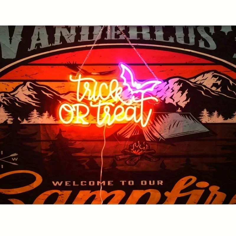 Trick or Treat Neon Sign Light - Home Decor Lighting Tricks reseña y precio