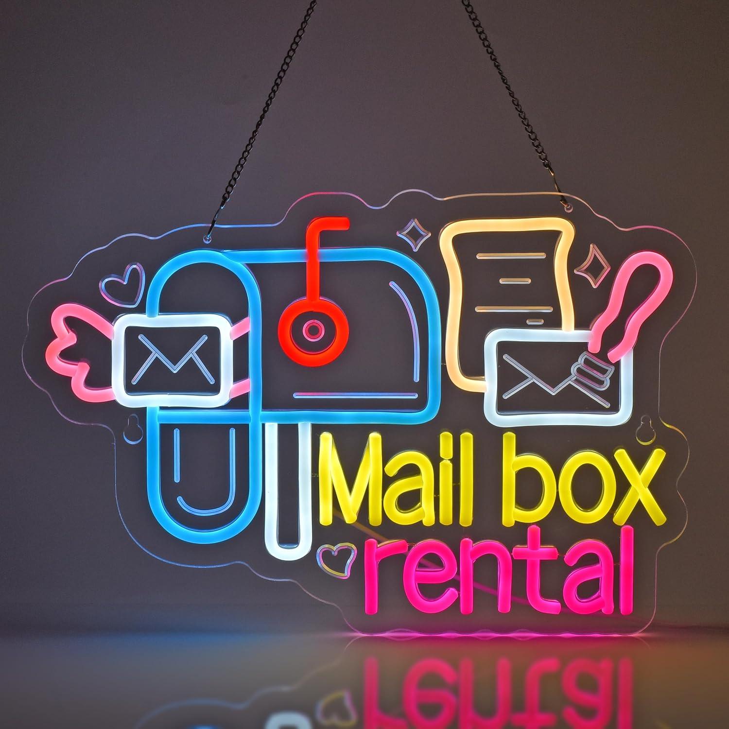 Mail Box Rental Neon Sign USB  - Lighting Decor Rentals reseña y precio