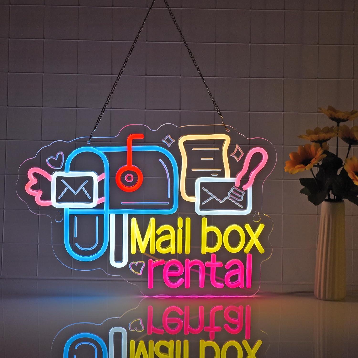 Mail Box Rental Neon Sign USB  - Lighting Decor Rentals reseña y precio