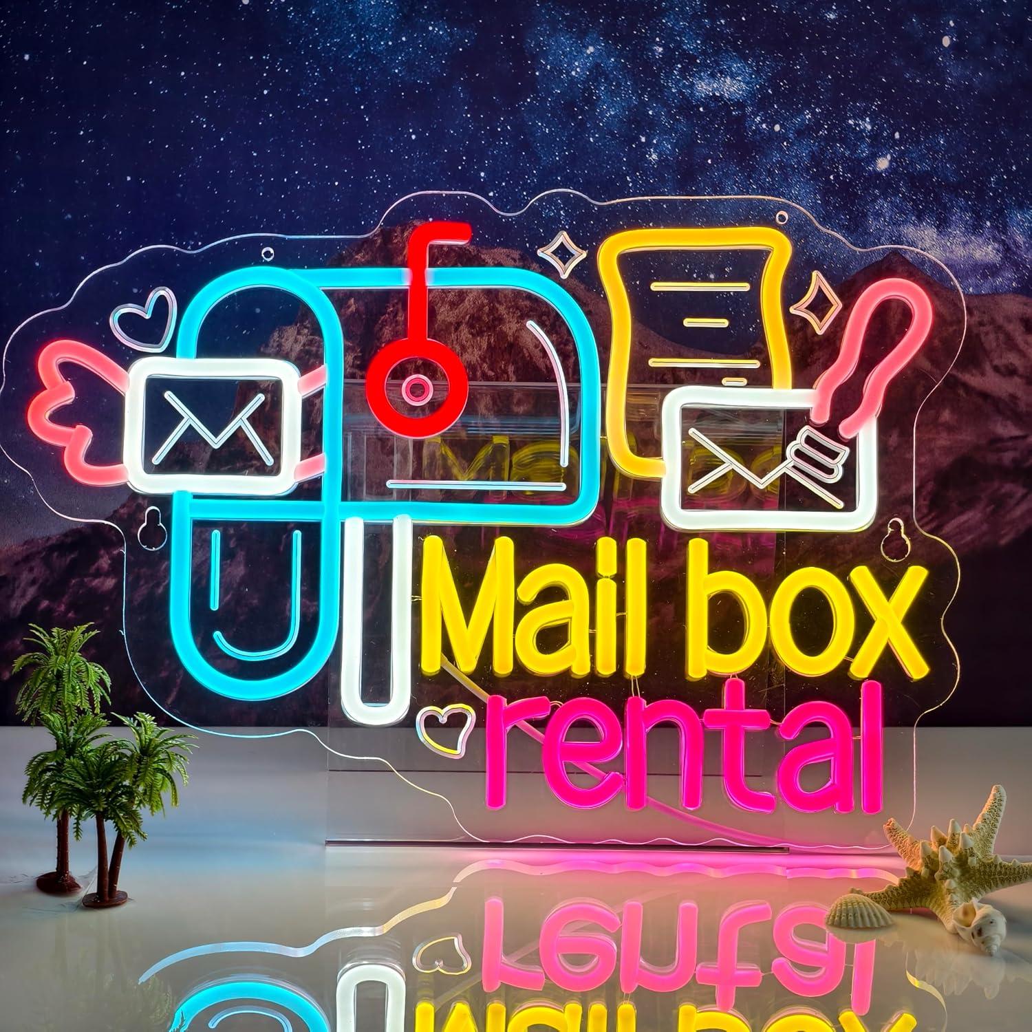 Mail Box Rental Neon Sign USB  - Lighting Decor Rentals reseña y precio