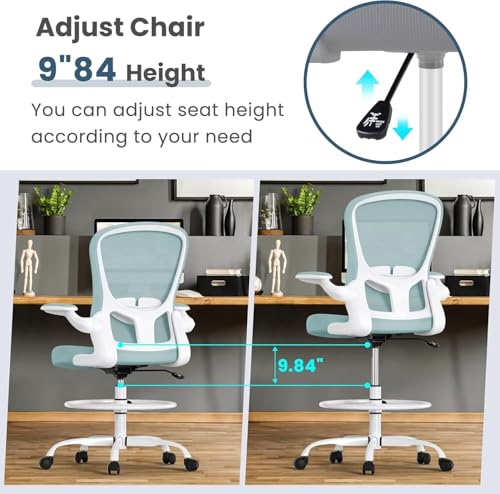 Light Blue Ergonomic Drafting  - Furniture Lighting & Decor Magazine reseña y precio