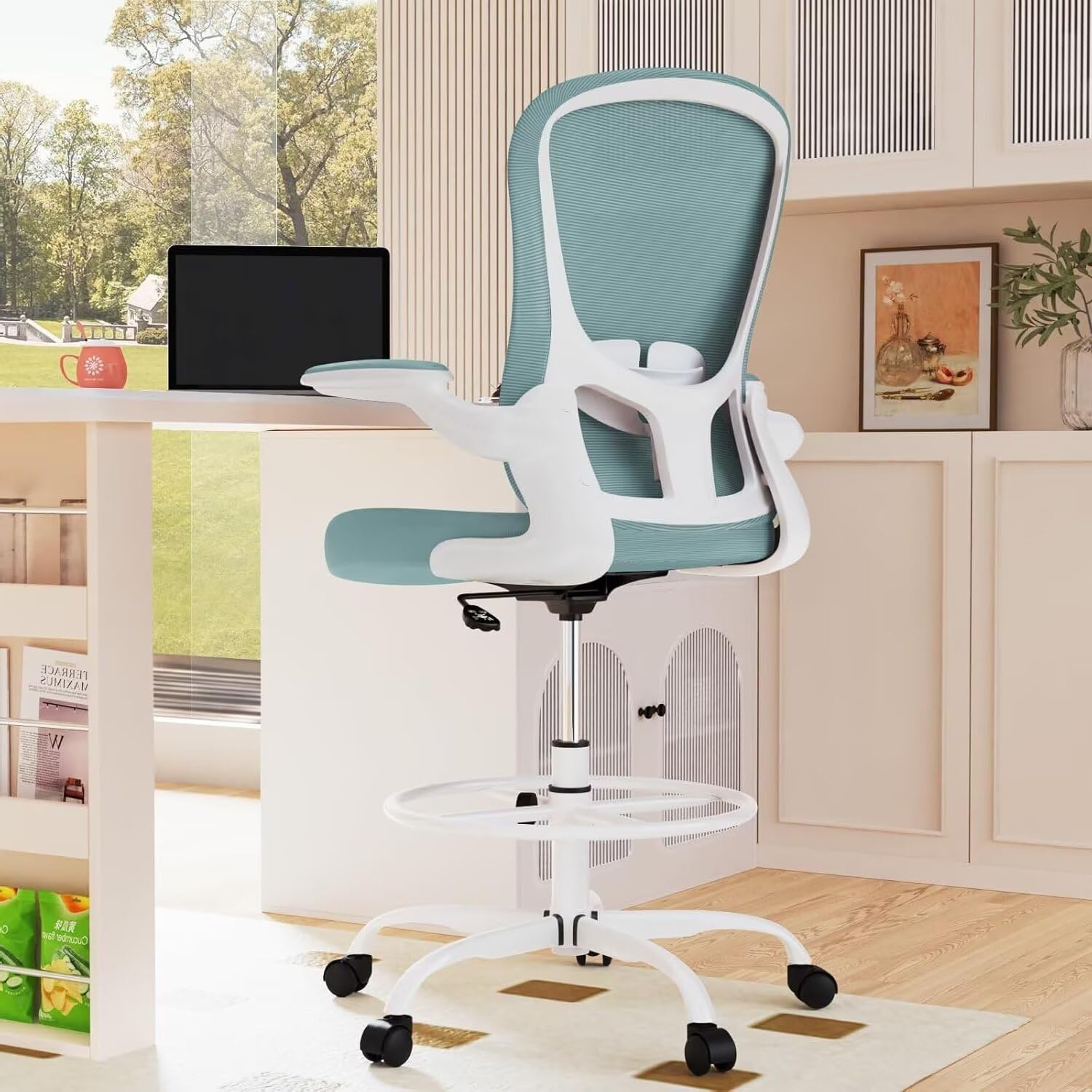Light Blue Ergonomic Drafting  - Furniture Lighting & Decor Magazine reseña y precio