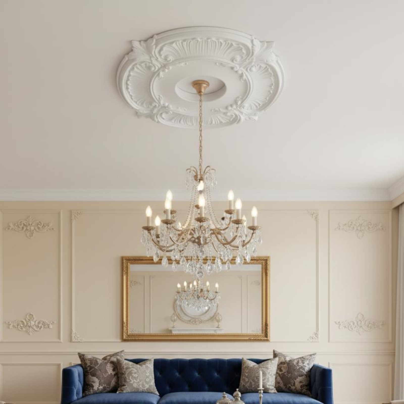 Round PU Ceiling Medallion Scr - Lighting Decor reseña y precio