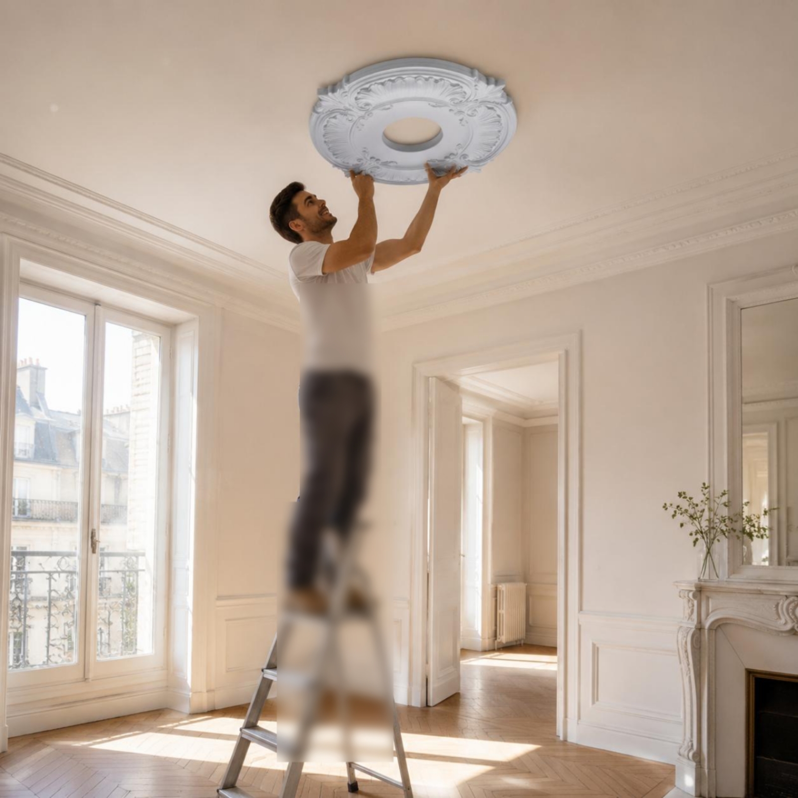 Round PU Ceiling Medallion Scr - Lighting Decor reseña y precio