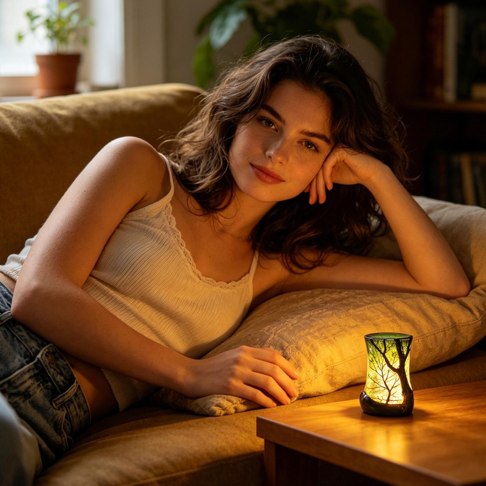 Bedside Table Lamp Forest Nigh - Lighting Decor reseña y precio