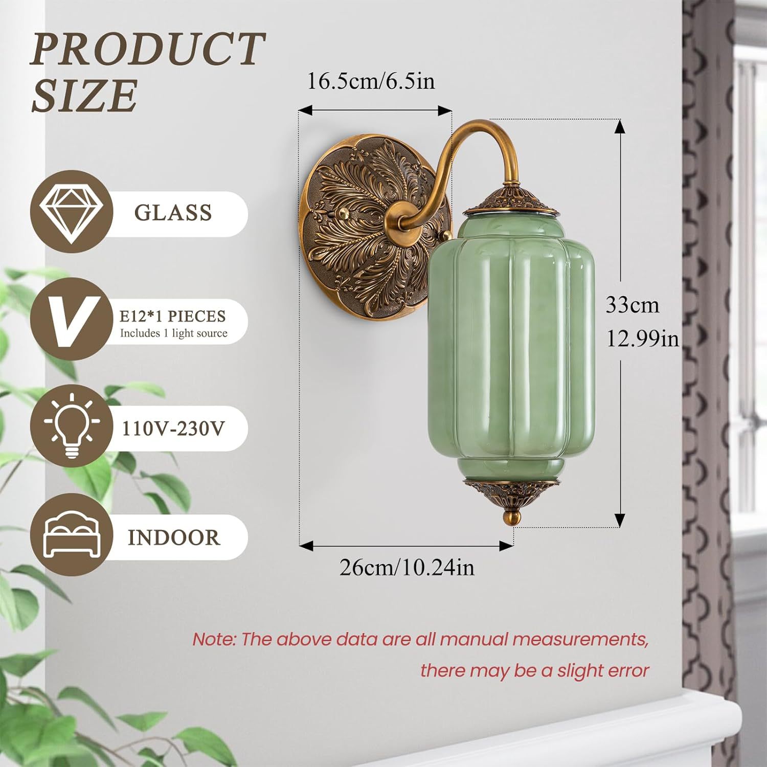 Pumpkin Glass Wall Lamp for Di - Foyer Lighting Wall Decor reseña y precio