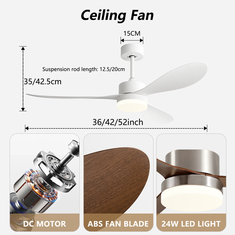 36/42/52 Inch Ceiling Fan Indu - Decor Lighting Ceiling Fans reseña y precio