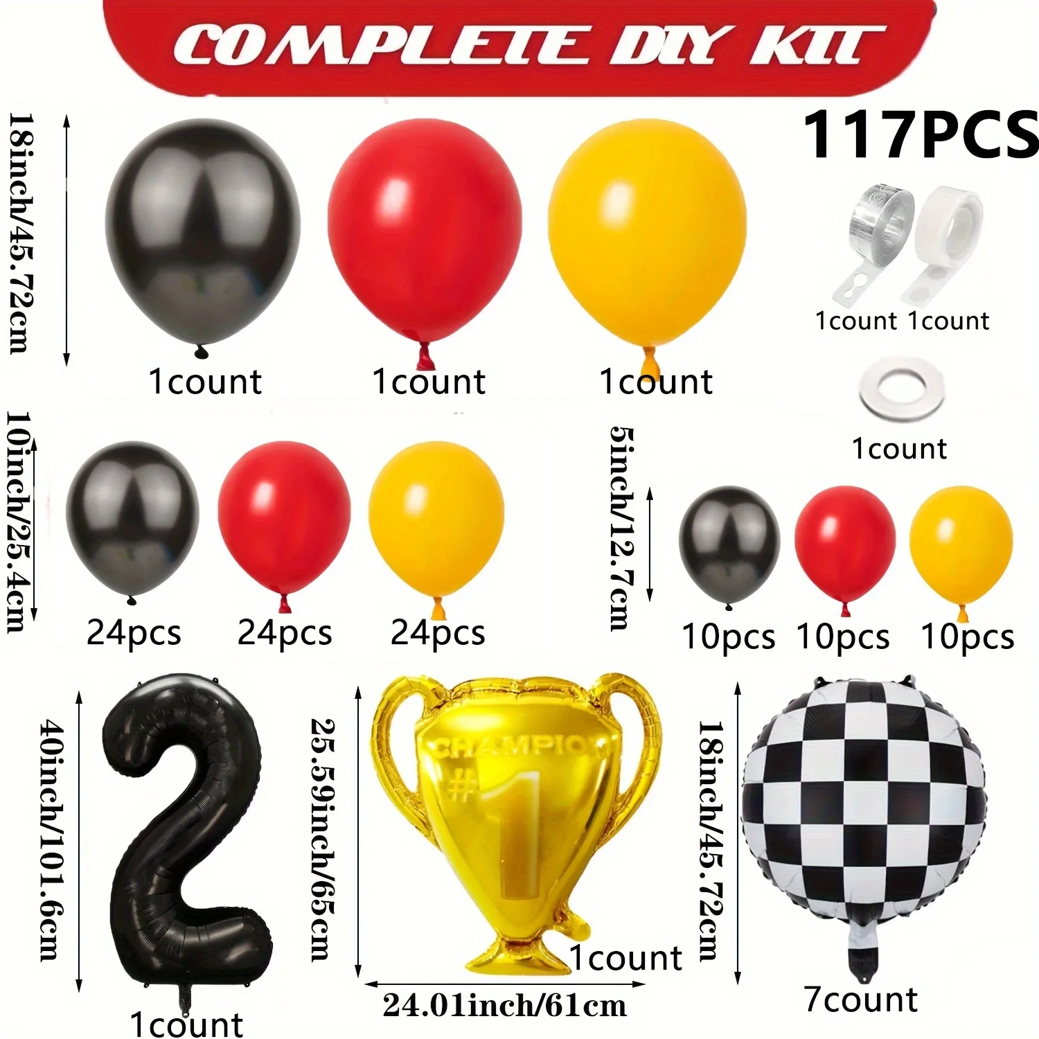 117pcs All-in-one Car Balloon  - Lighting Mcqueen Birthday Decor reseña y precio