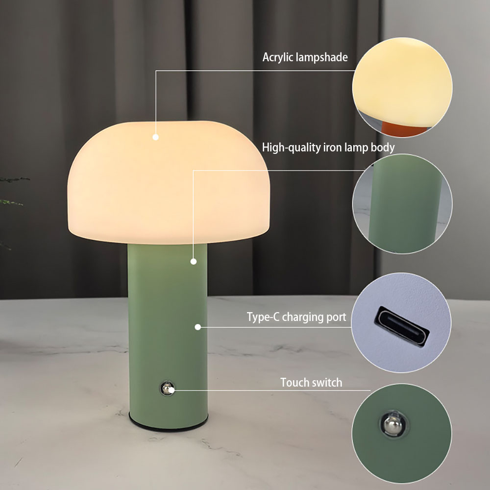 New Mushroom Lamp LED Charging - Mushroom Table Lamp reseña y precio