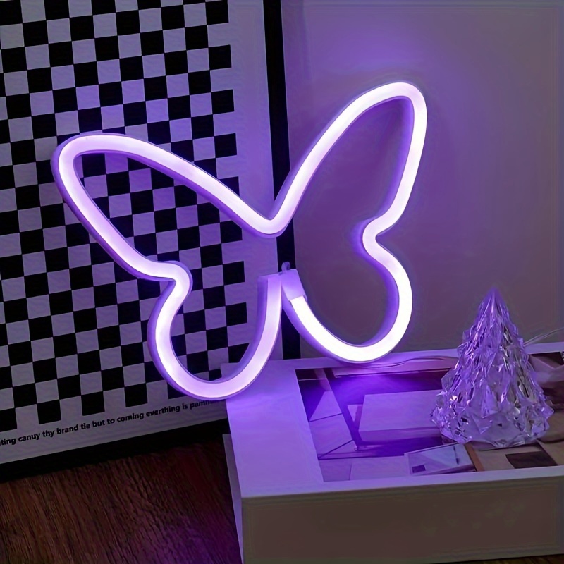 LED butterfly neon lights, USB - Foyer Lighting Wall Decor reseña y precio