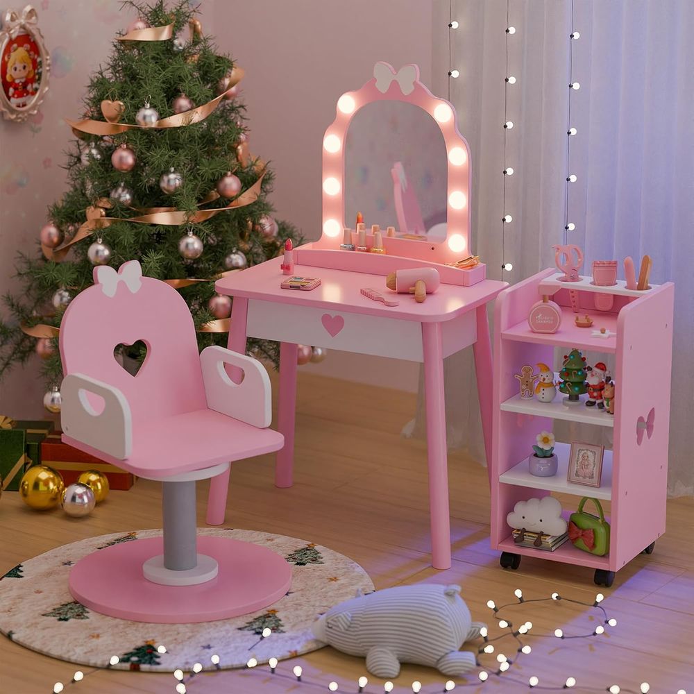 Pink Toddler Vanity Set with L - Furniture Lighting & Decor Magazine reseña y precio