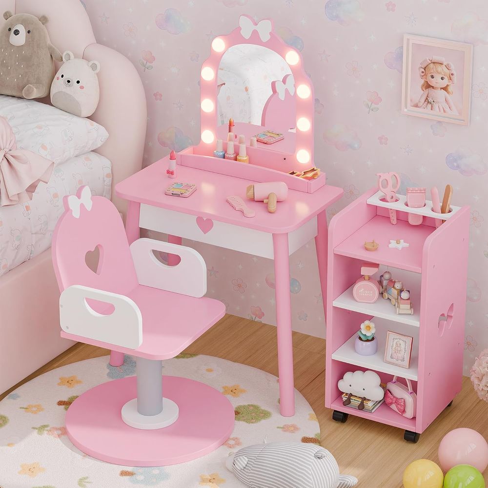 Pink Toddler Vanity Set with L - Furniture Lighting & Decor Magazine reseña y precio