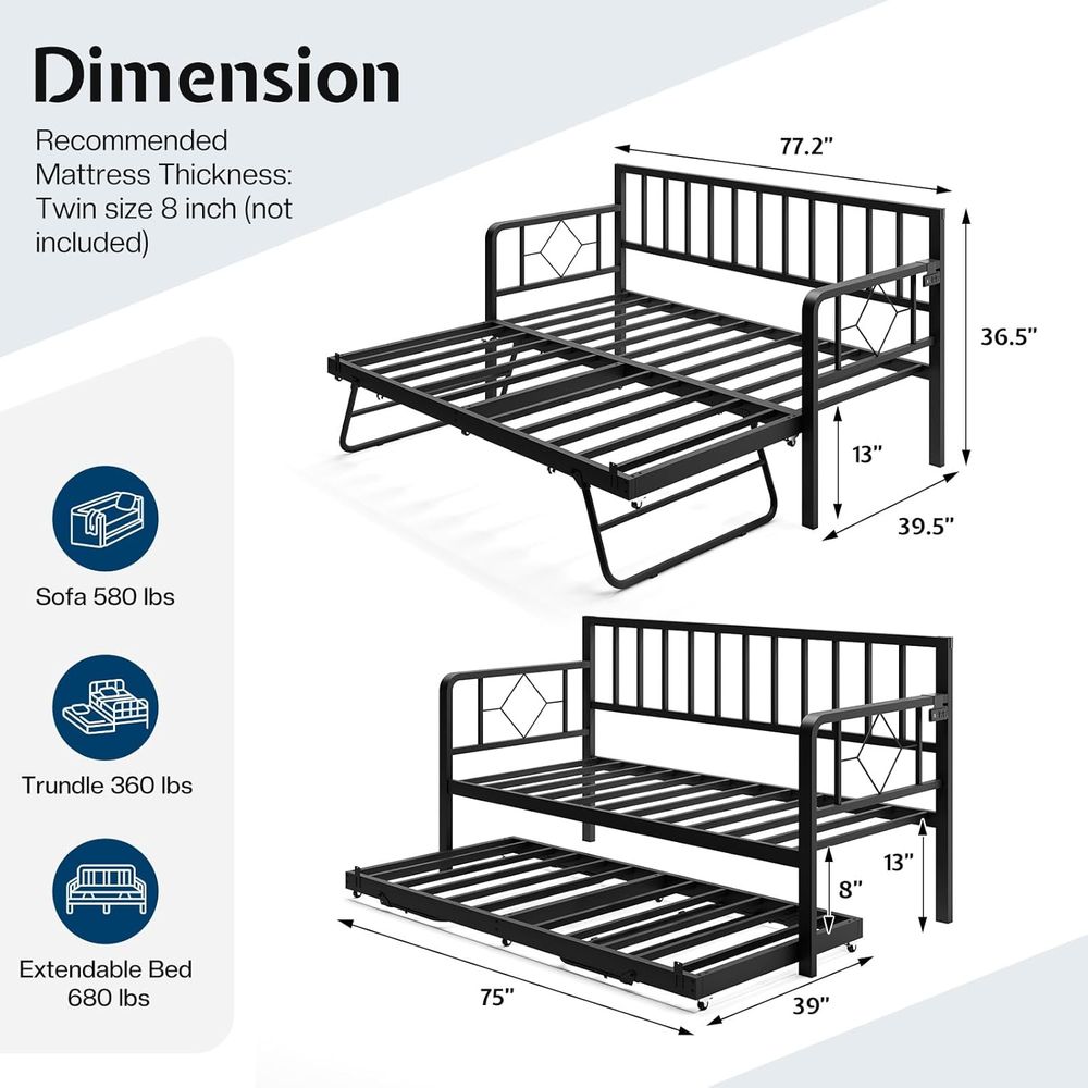 Jocisland DayBed with Charging - Furniture Lighting & Decor Magazine reseña y precio