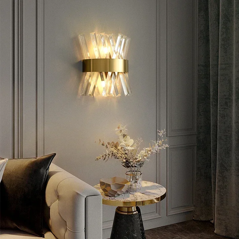 LED Luxury Crystal Wall Lamps  - Foyer Lighting Wall Decor reseña y precio