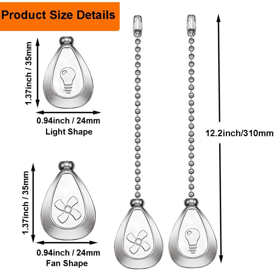 Silver Ceiling Fan Pull Chain  - Decor Lighting Ceiling Fans reseña y precio