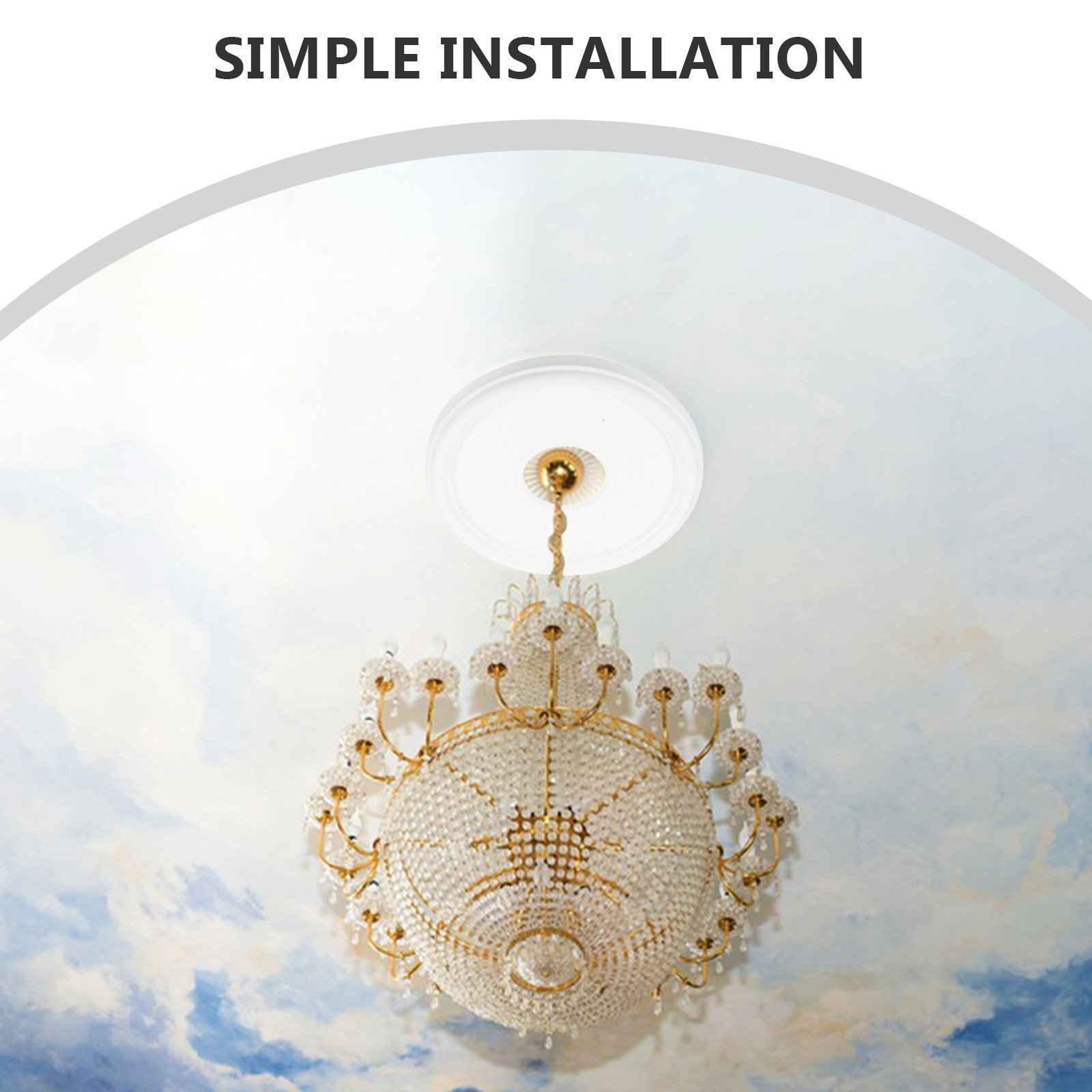 White Round Ceiling Medallion  - Decor Lighting Ceiling Fans reseña y precio