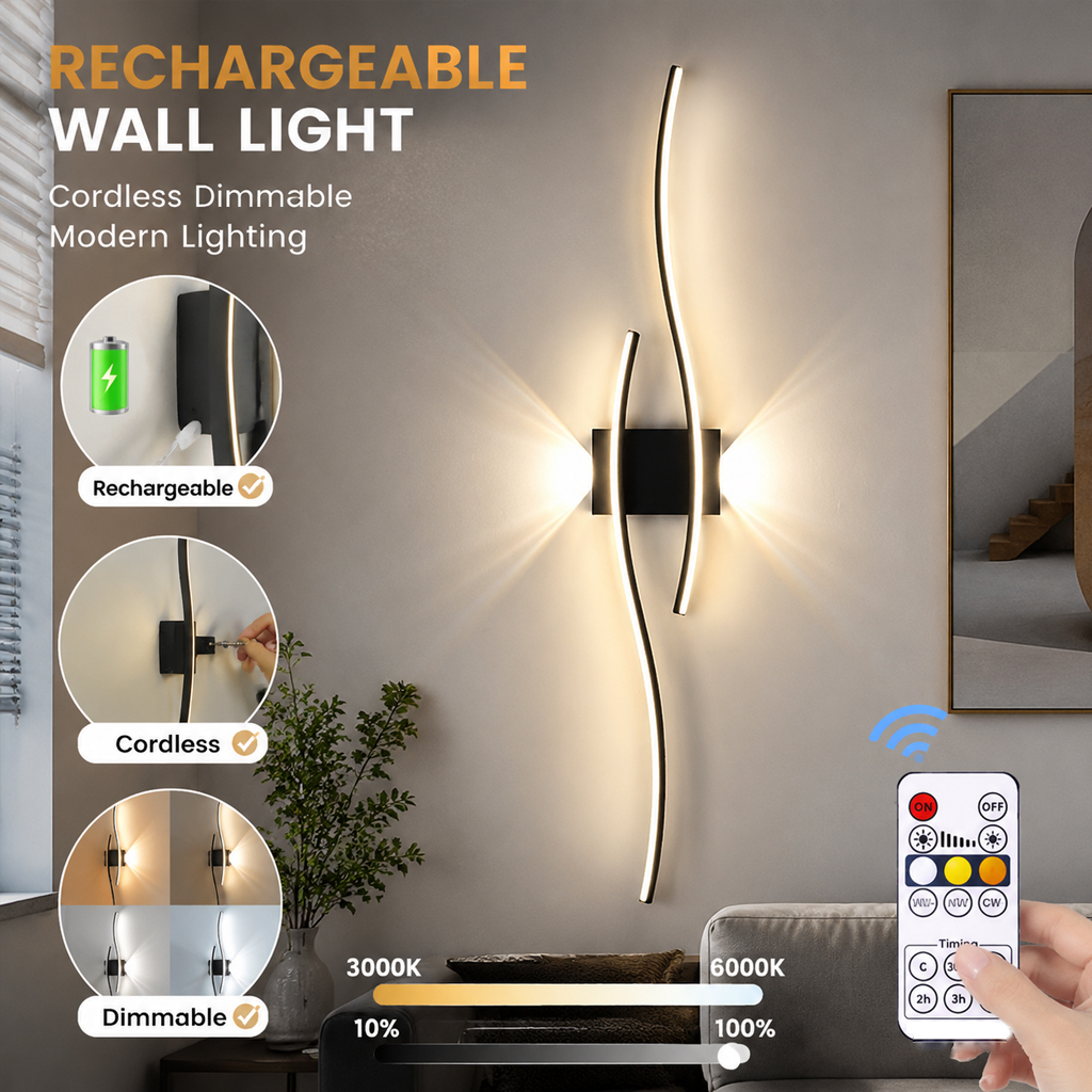 Modern LED Wireless Wall Sconc - Foyer Lighting Wall Decor reseña y precio
