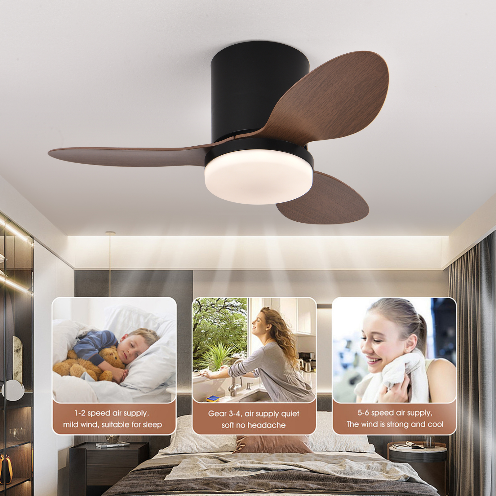 Modern LED Ceiling Fan Light R - Decor Lighting Ceiling Fans reseña y precio