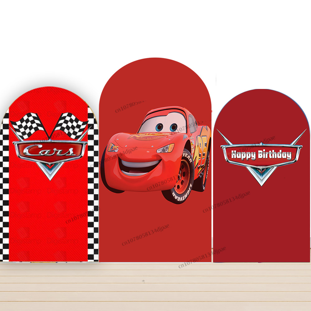 Race Car Arch Backdrop Cover C - Lighting Mcqueen Birthday Decor reseña y precio