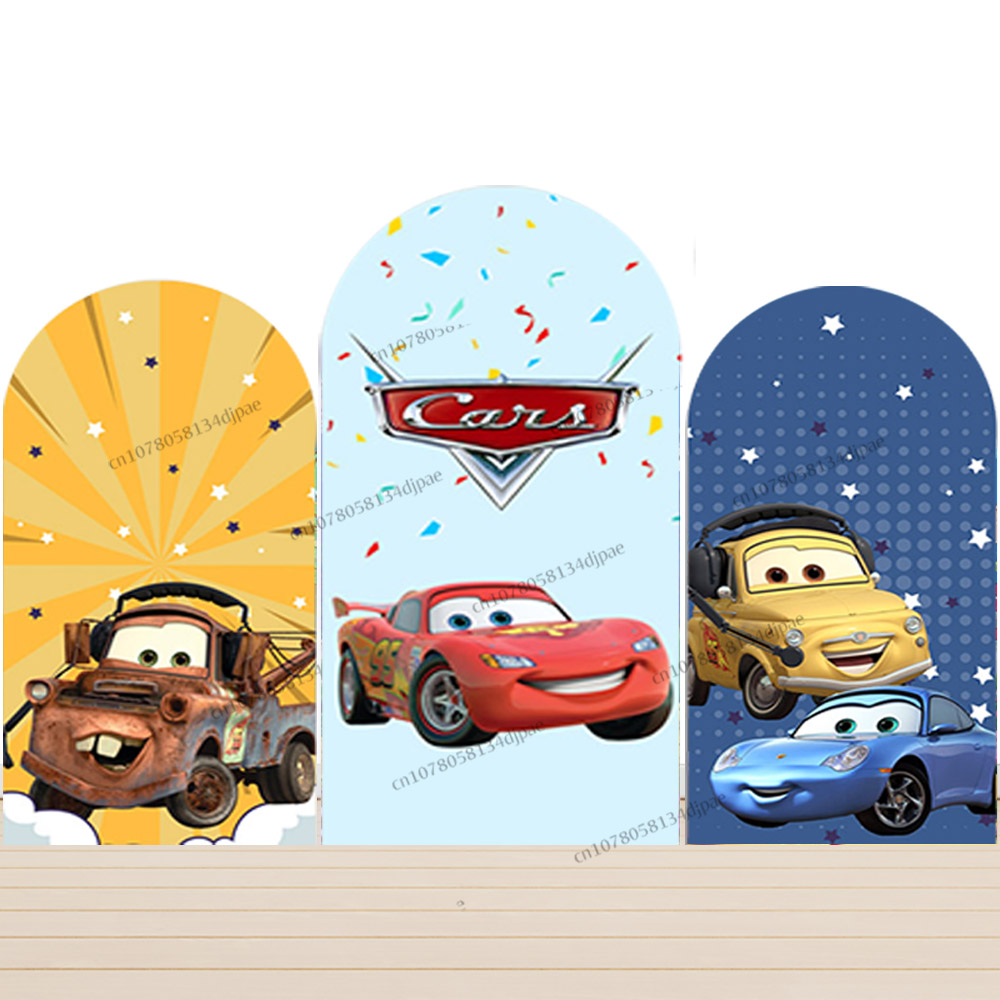 Race Car Arch Backdrop Cover C - Lighting Mcqueen Birthday Decor reseña y precio