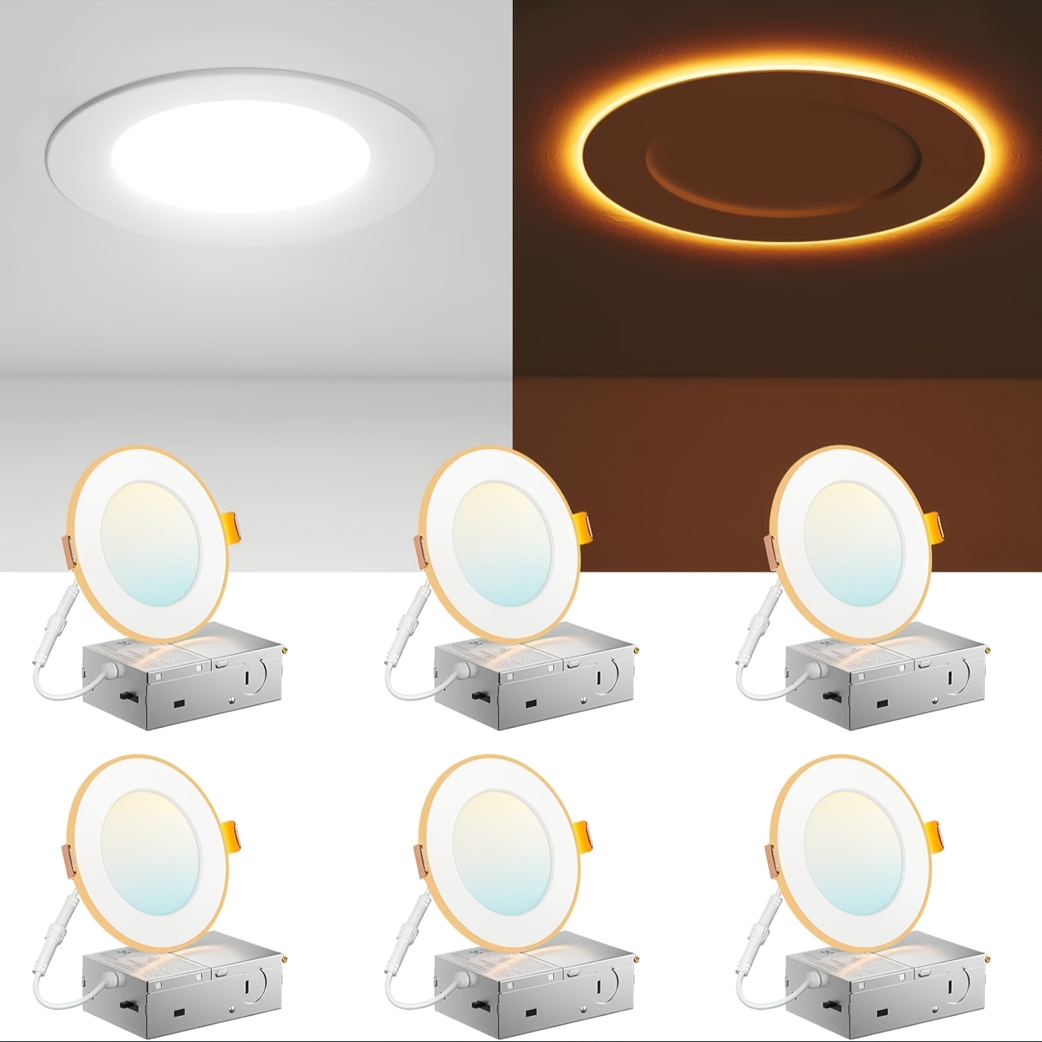12/6 Pack 4/6 Inch 5CCT LED Re - Lighting Decor reseña y precio
