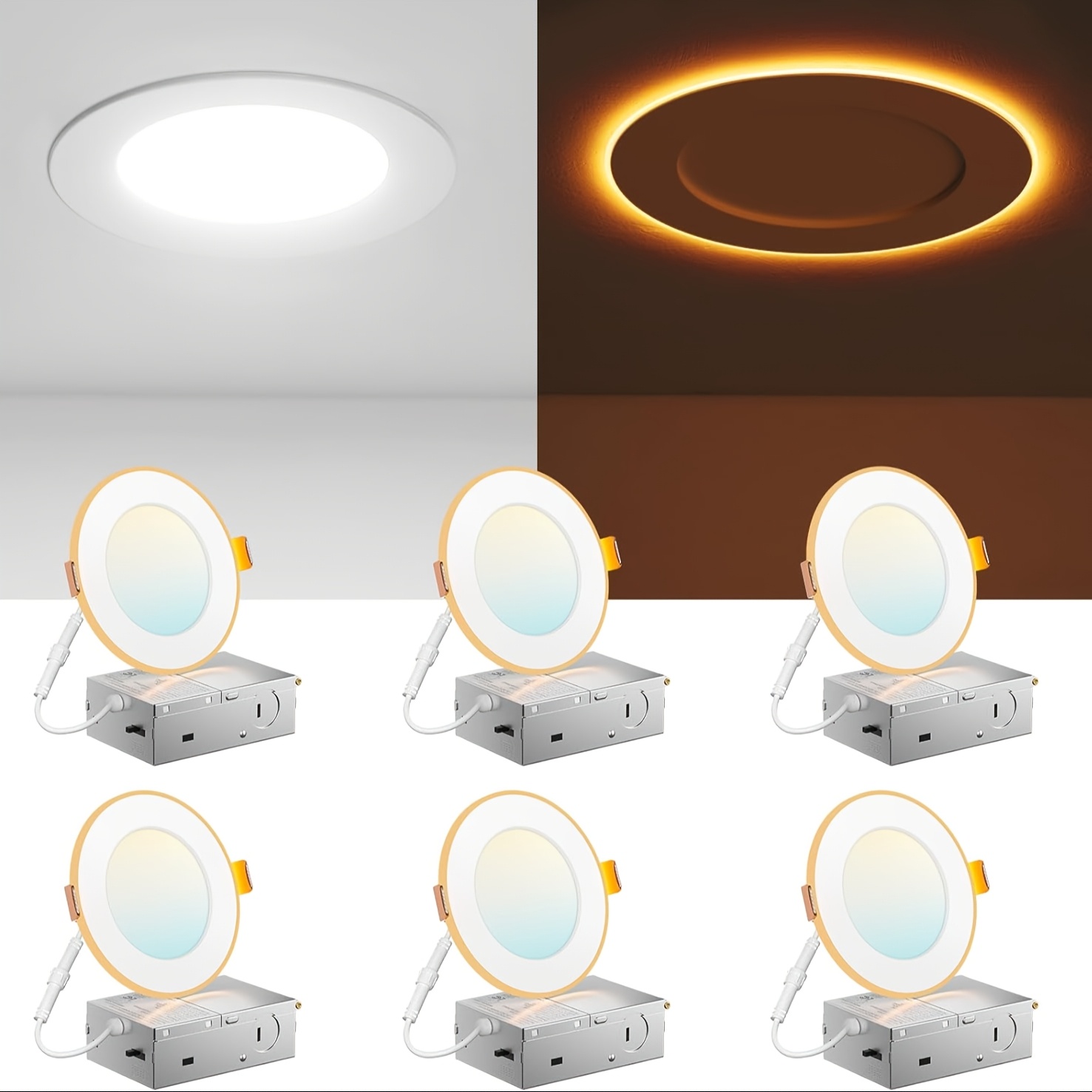 12/6 Pack 4/6 Inch 5CCT LED Re - Lighting Decor reseña y precio