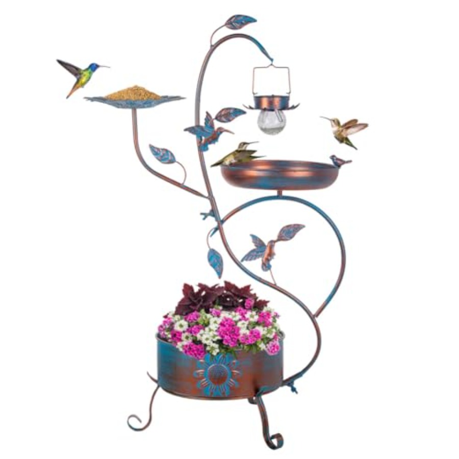 Outdoor metal bird bath with p - Lighting Decoration Outdoor reseña y precio