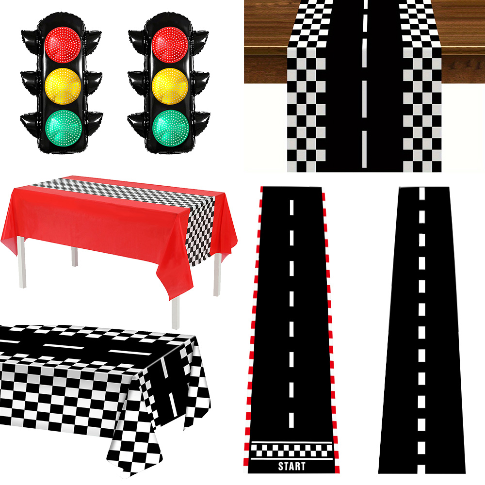 Racing Car Table Runner Tablec - Lighting Mcqueen Birthday Decor reseña y precio