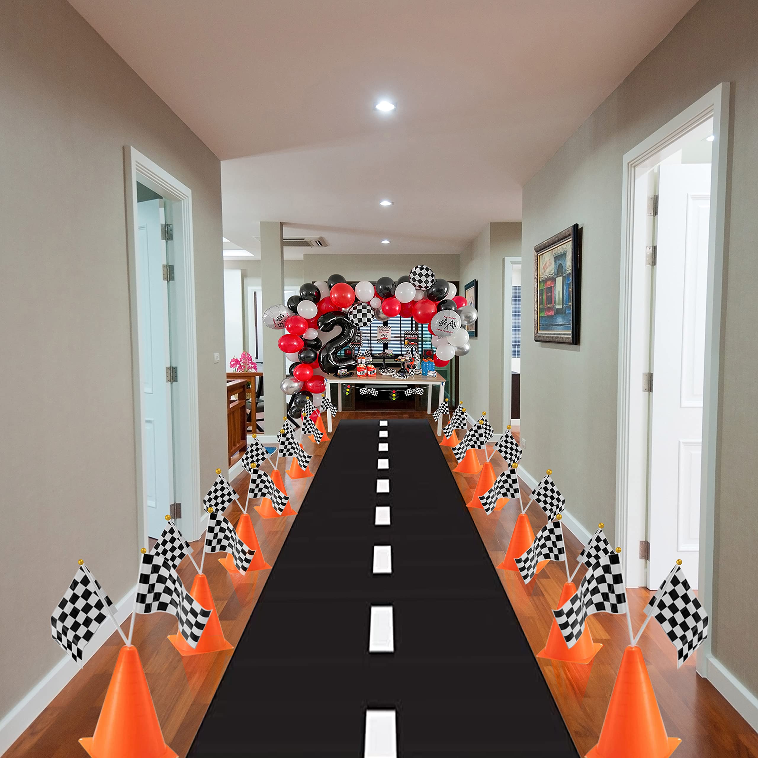 Racing Car Table Runner Tablec - Lighting Mcqueen Birthday Decor reseña y precio