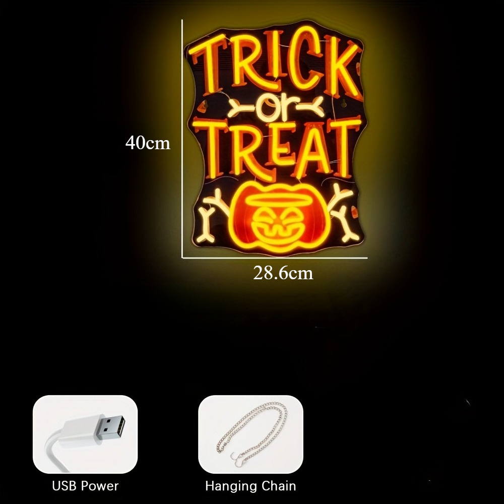 Trick or Treat Halloween Neon  - Home Decor Lighting Tricks reseña y precio