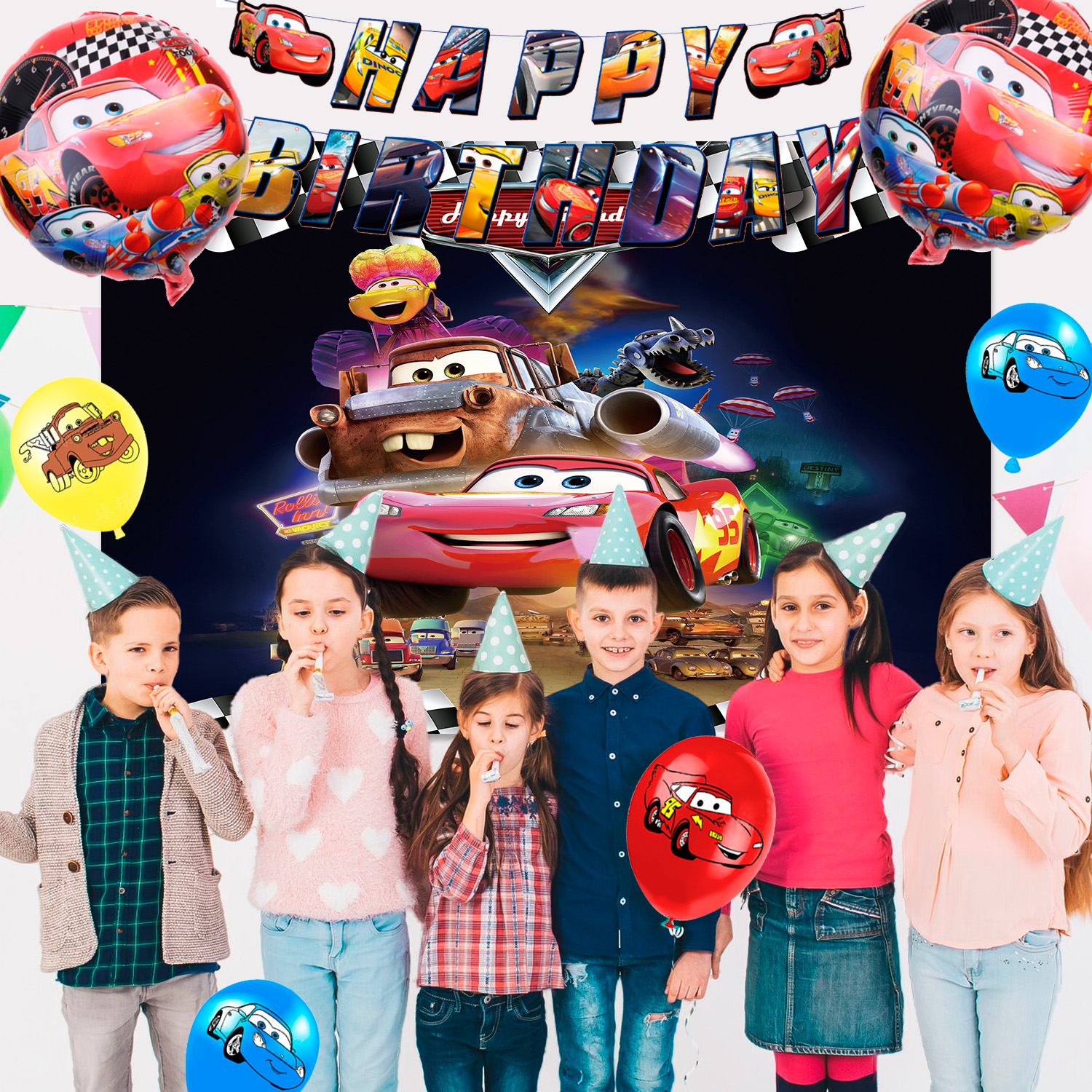 116 Pcs Cars Birthday Decorati - Lighting Mcqueen Birthday Decor reseña y precio
