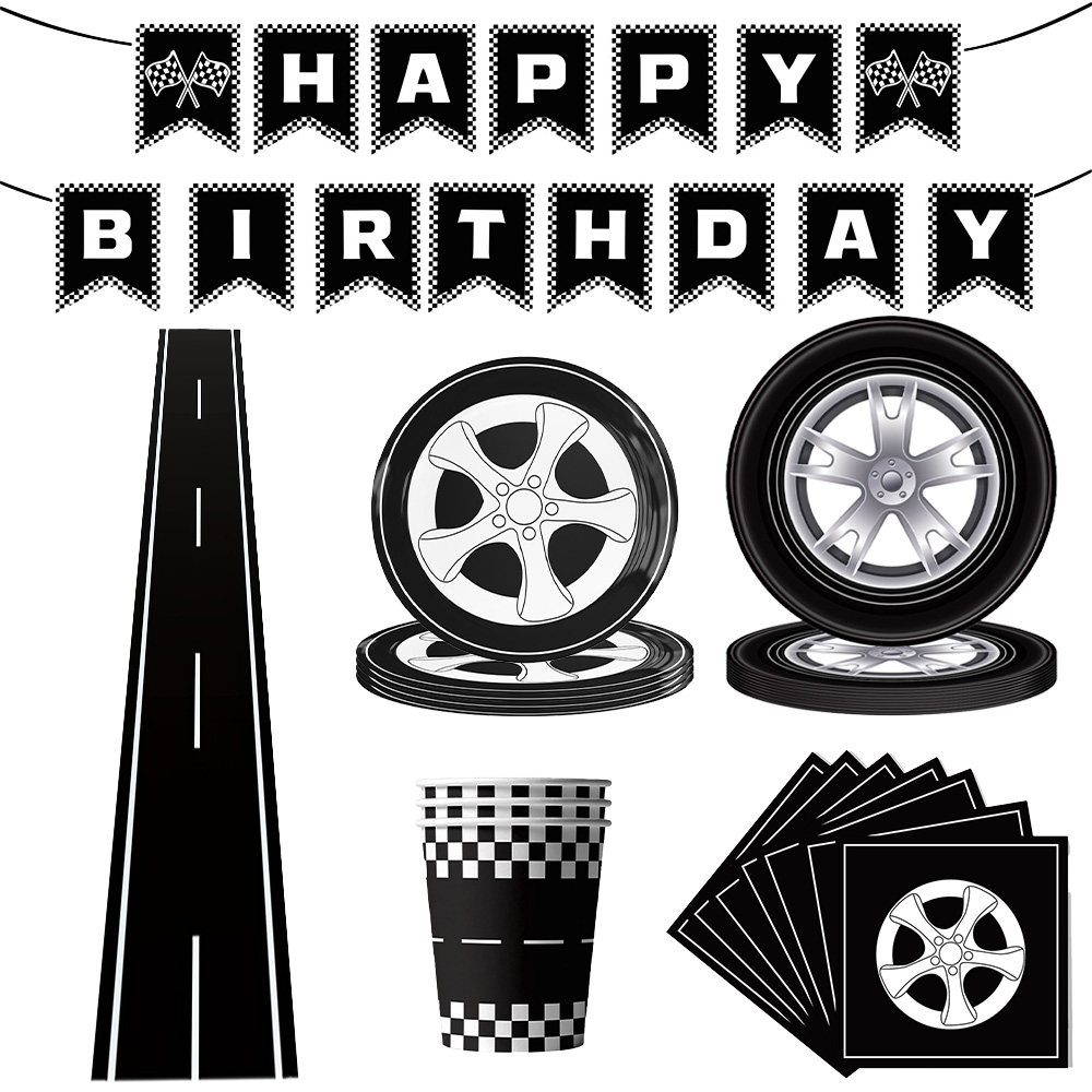 Racing Car Party Banner Decors - Lighting Mcqueen Birthday Decor reseña y precio