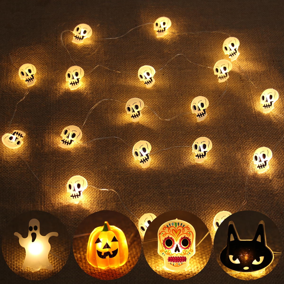 Halloween LED Light String Pum - Home Decor Lighting Tricks reseña y precio
