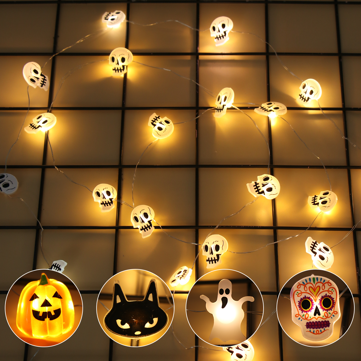 Halloween LED Light String Pum - Home Decor Lighting Tricks reseña y precio