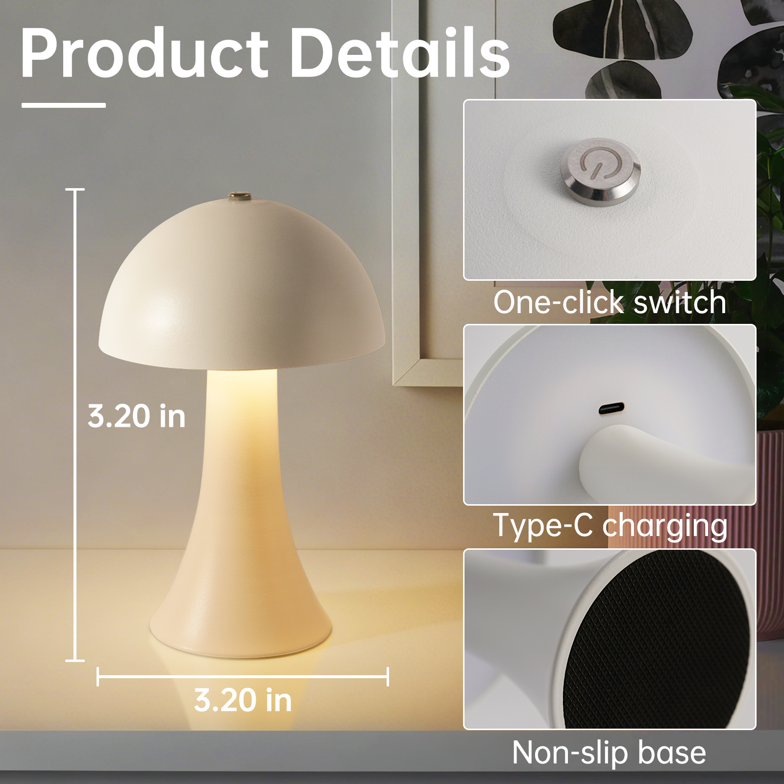 Rechargeable New LED Table Lam - Mushroom Table Lamp reseña y precio