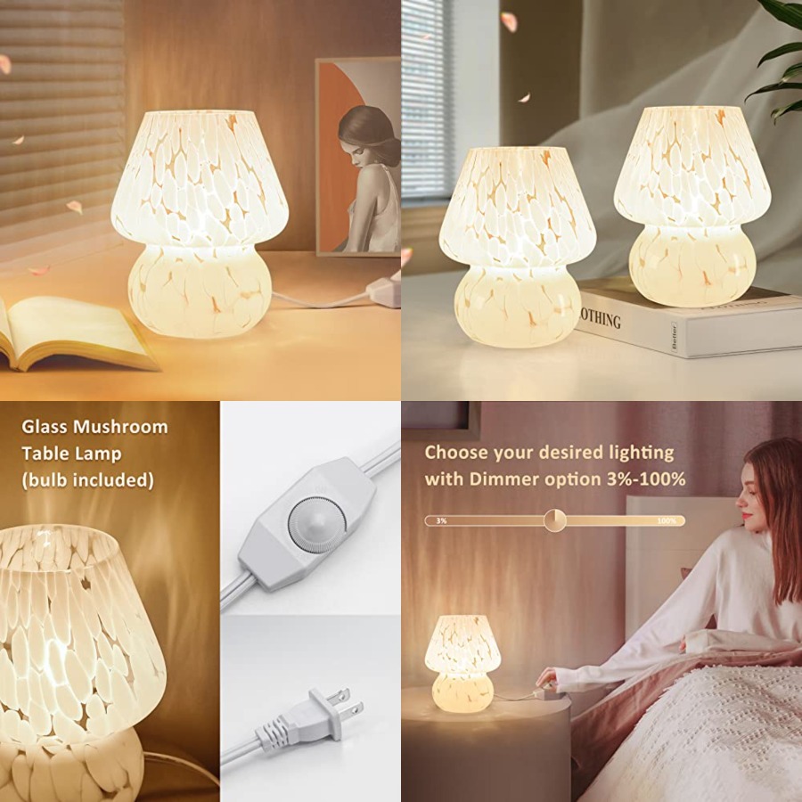 Cute Mushroom Lamp Small Bedsi - Mushroom Table Lamp reseña y precio