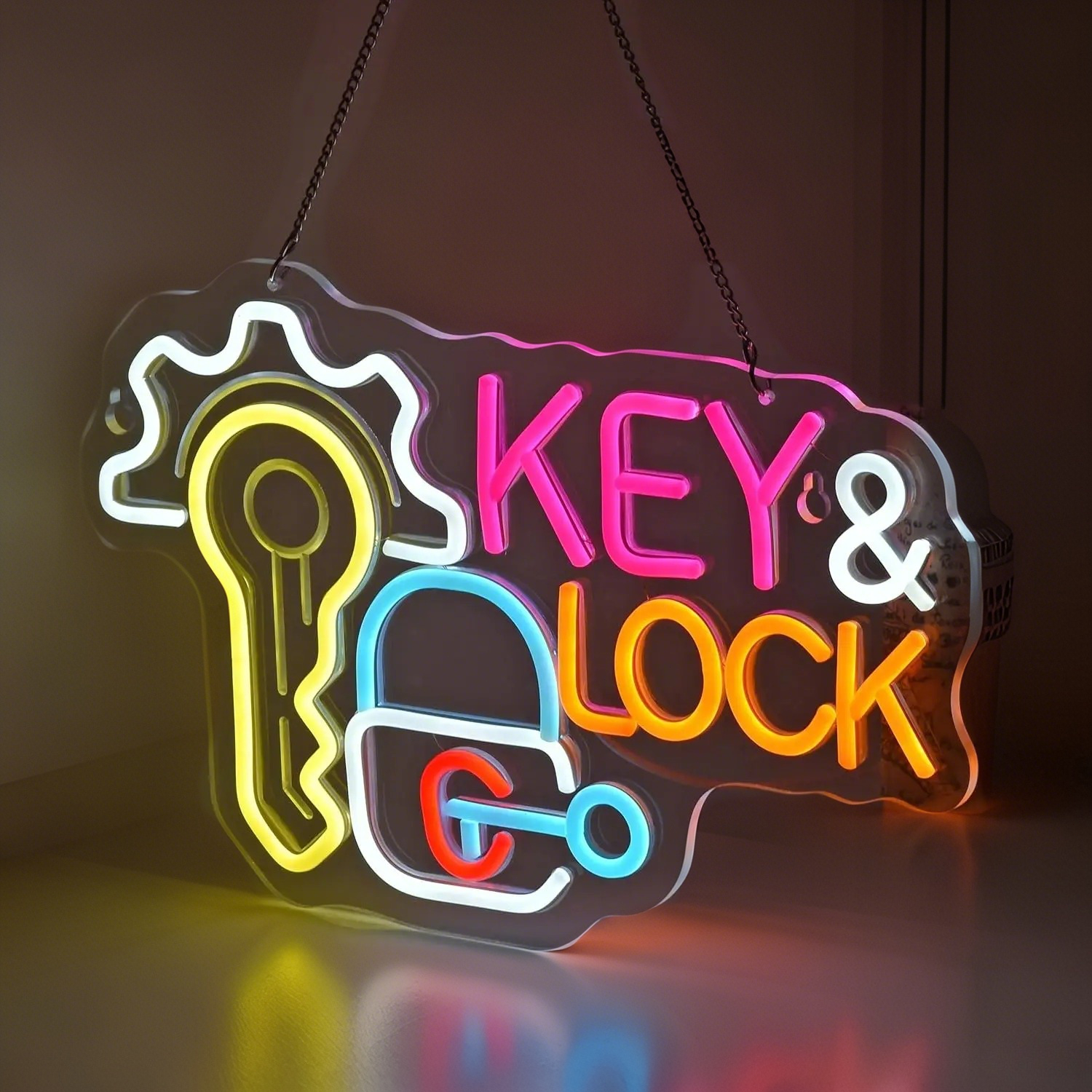 Key Lock Neon Sign Light Hangi - Lighting Decor Rentals reseña y precio