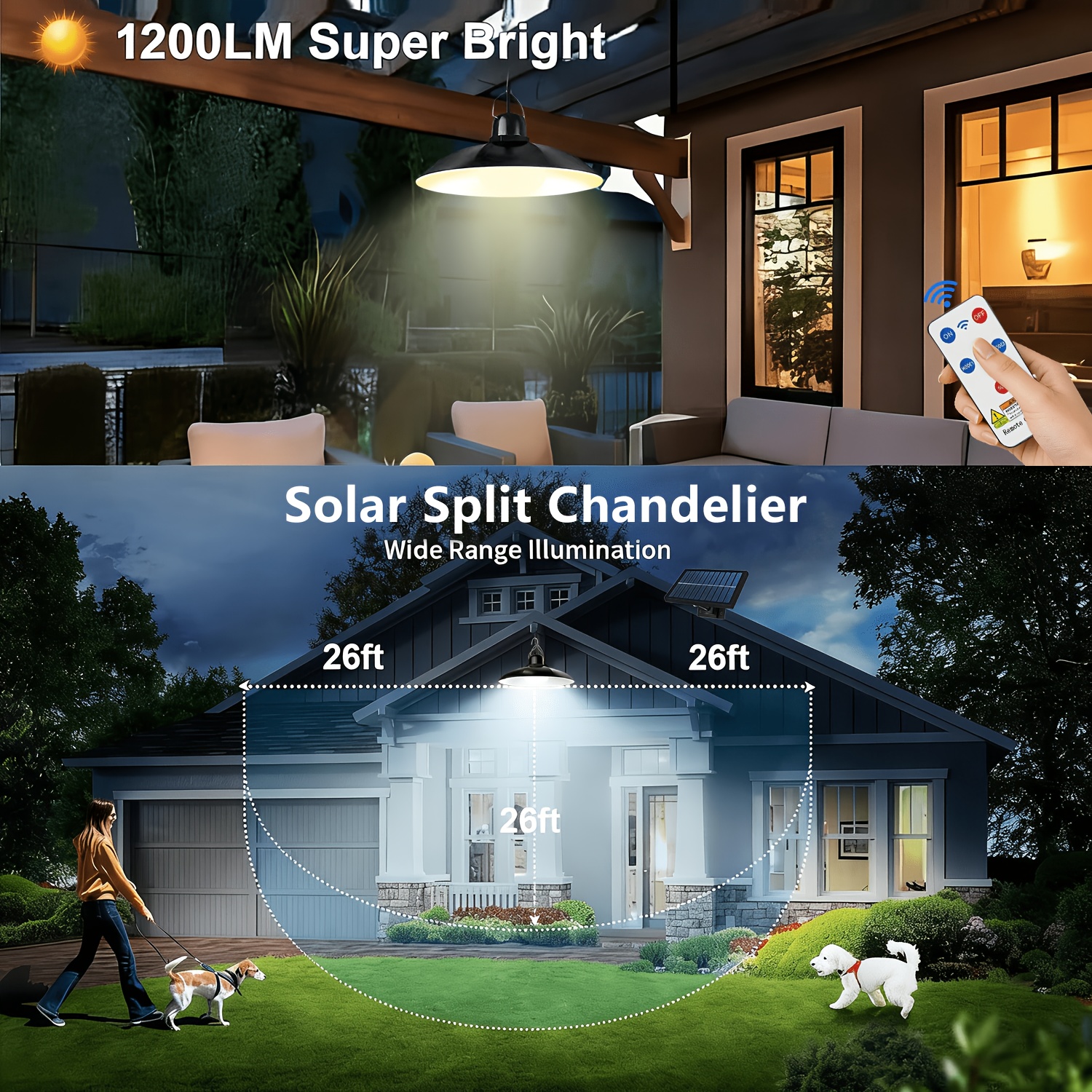 1pc Solar Pendant Light Outdoo - Room Decor Lighting Lamp reseña y precio