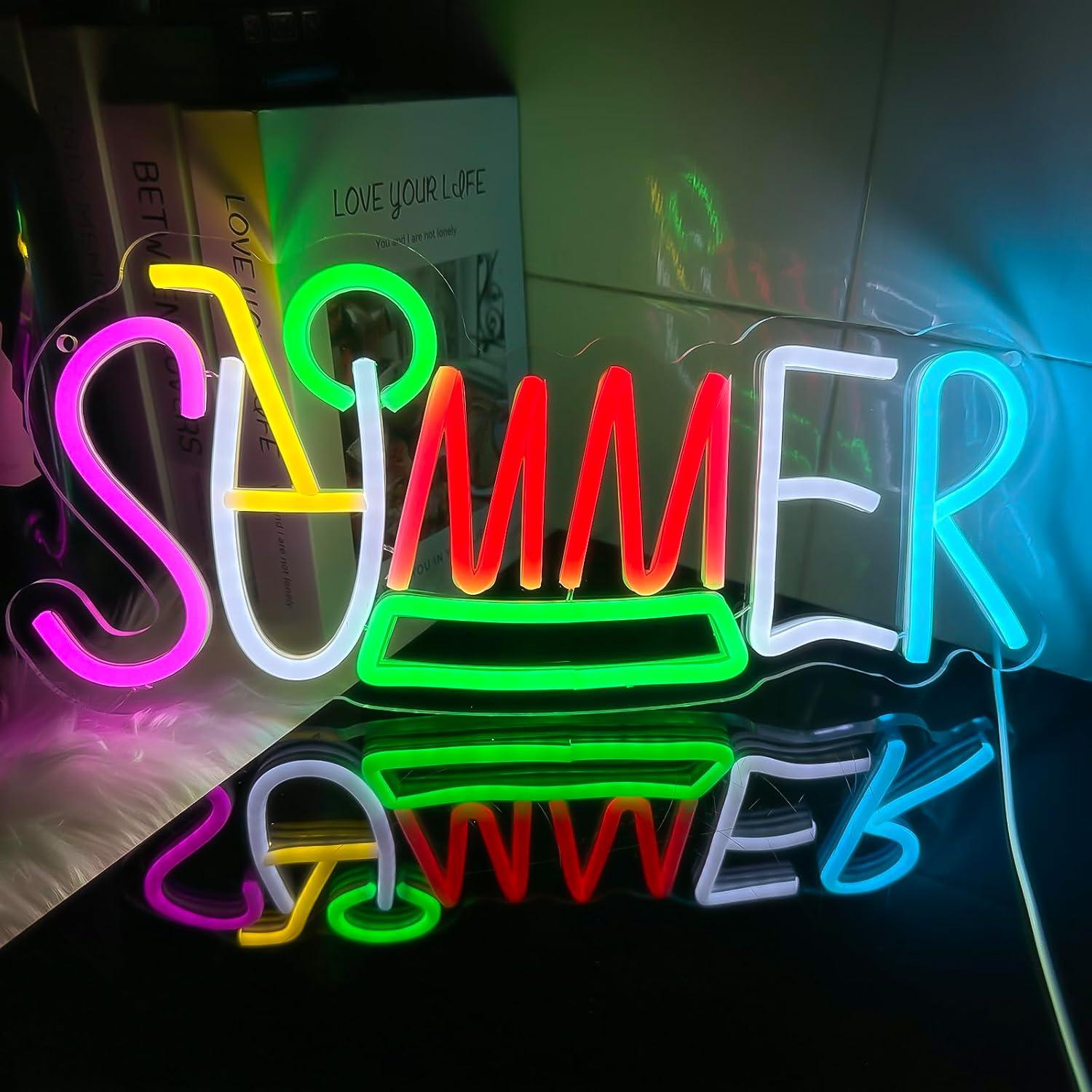 Summer Neon Sign USB Powered L - Lighting Decor Rentals reseña y precio
