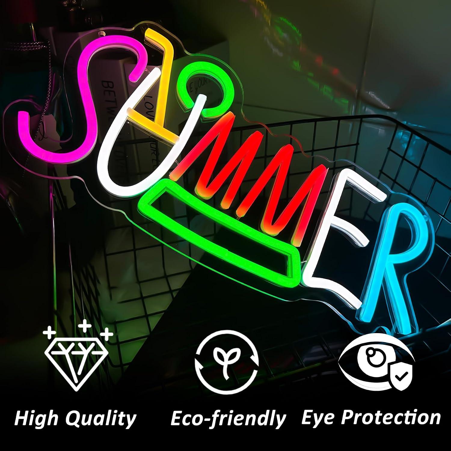 Summer Neon Sign USB Powered L - Lighting Decor Rentals reseña y precio