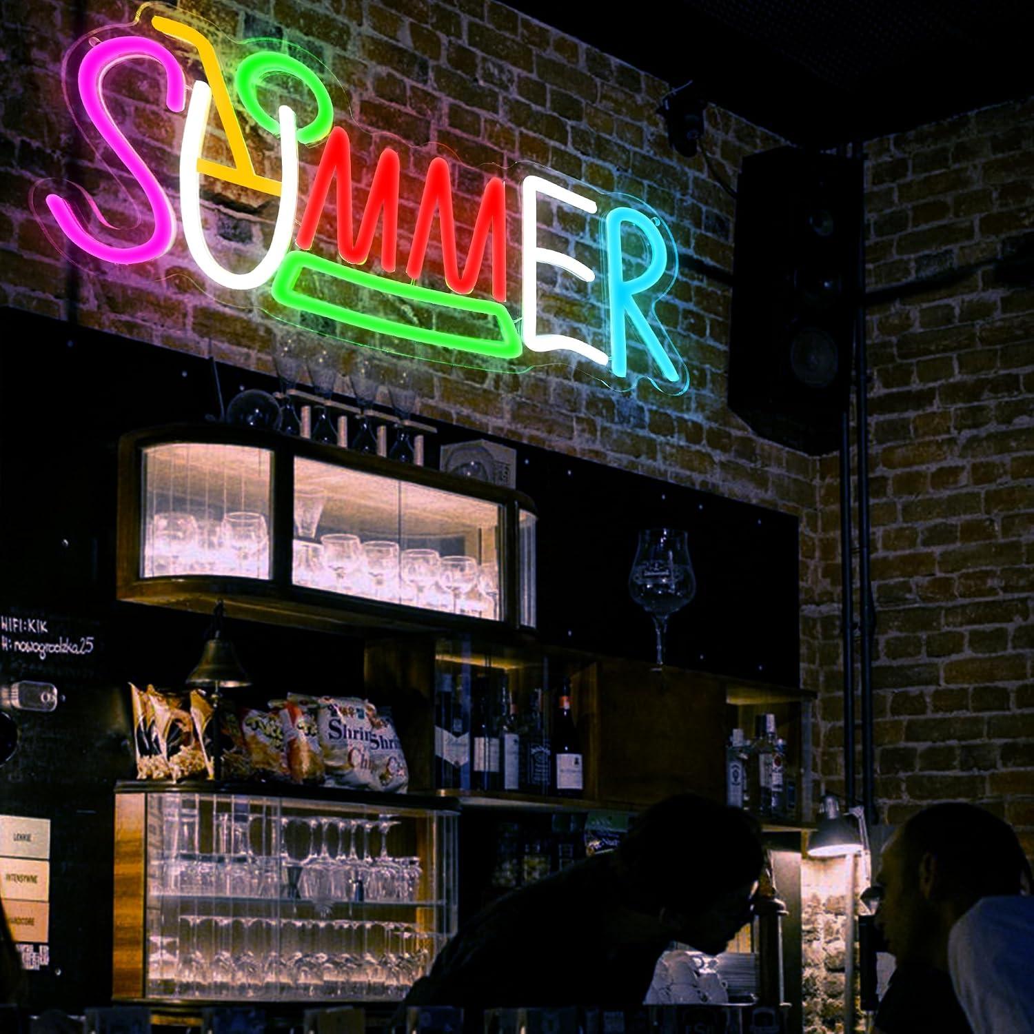 Summer Neon Sign USB Powered L - Lighting Decor Rentals reseña y precio