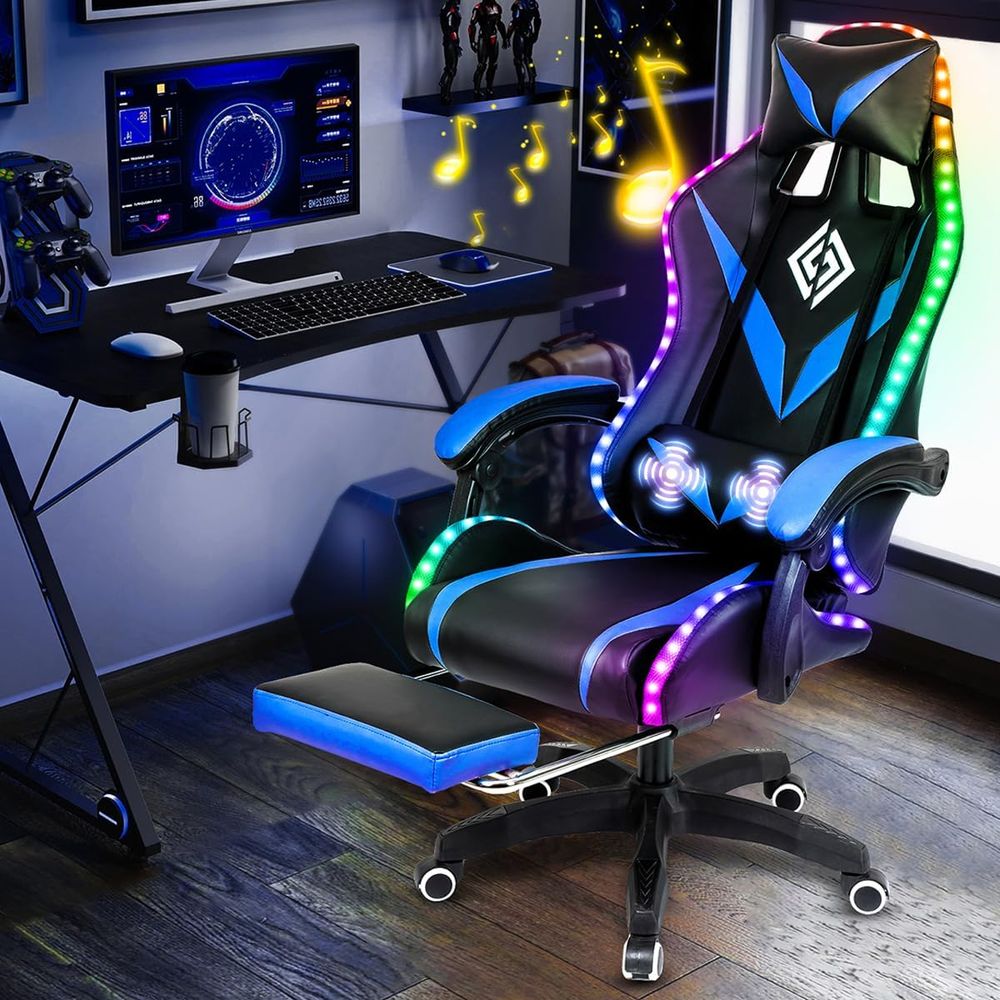 RGB Gaming Chair with Bluetoot - Furniture Lighting & Decor Magazine reseña y precio